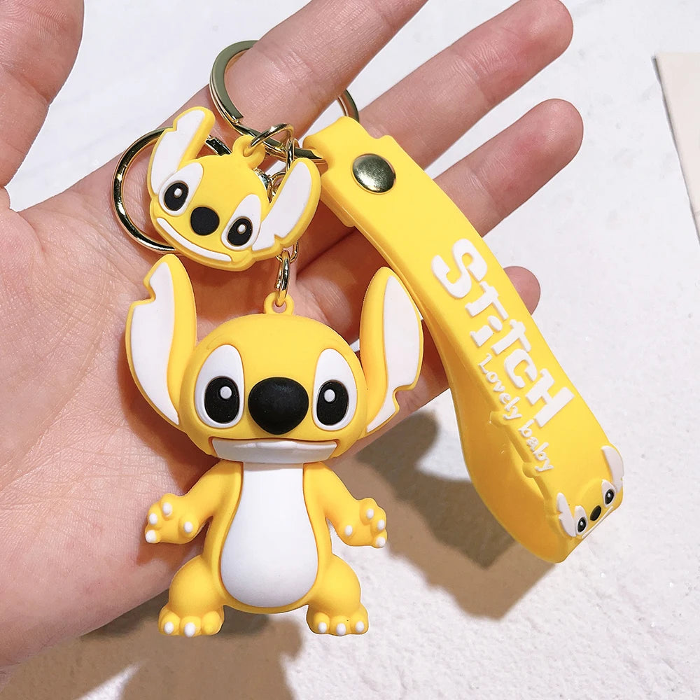 Lilo & Stitch Toys Keychian Anime Stitch Pendant Keychain Sweet Pink Angel Keychians Women Car Keyring Girl Birthday Gift ALPENZO