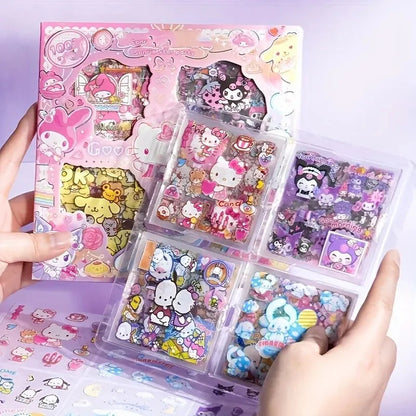 Non-Repeating 100-Piece Sticker Set Cinnamoroll Kuromi Waterproof Stationery Sticker Gift Box Birthday Gift ALPENZO