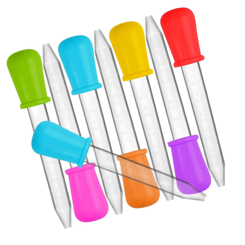 5PCS 5ml Small Silicone Plastic Pipette Dropper Feeding Medicine Liquid Eye Ear Pipette Dropper Lab Experiment Toys Gift ALPENZO