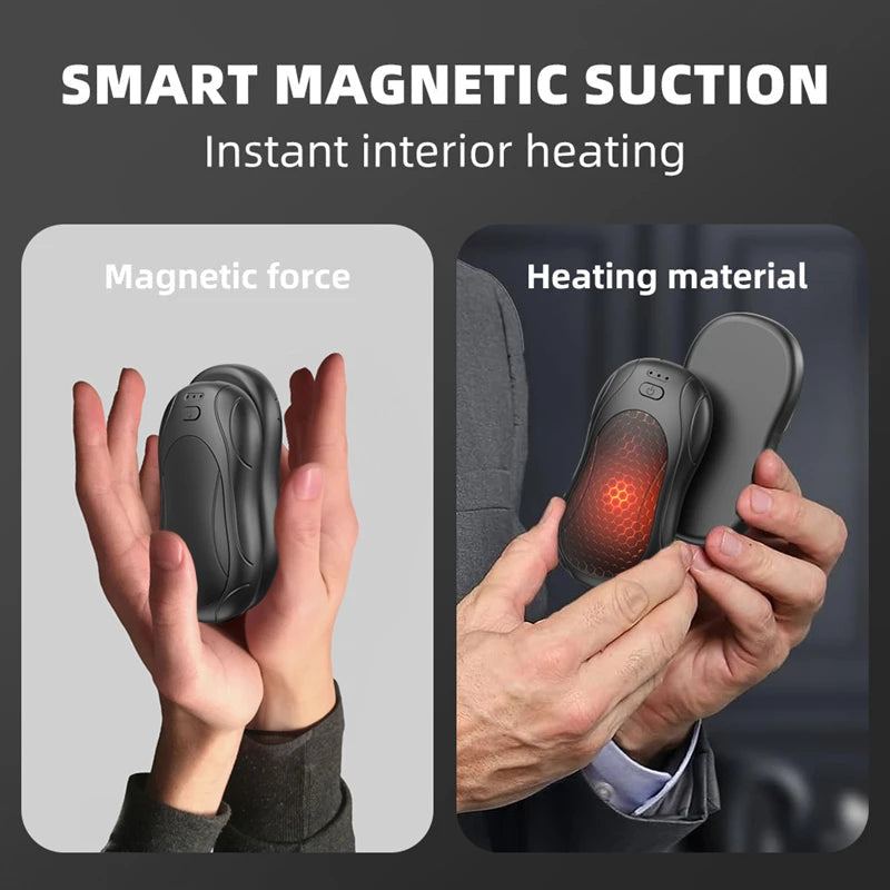 2Pack Magnetic Rechargeable Hand Warmers with 3 Heat Settings Pocket-Sized Light Sleek Stylish for Winter Outdoor/Skiing 2025NEW ALPENZO