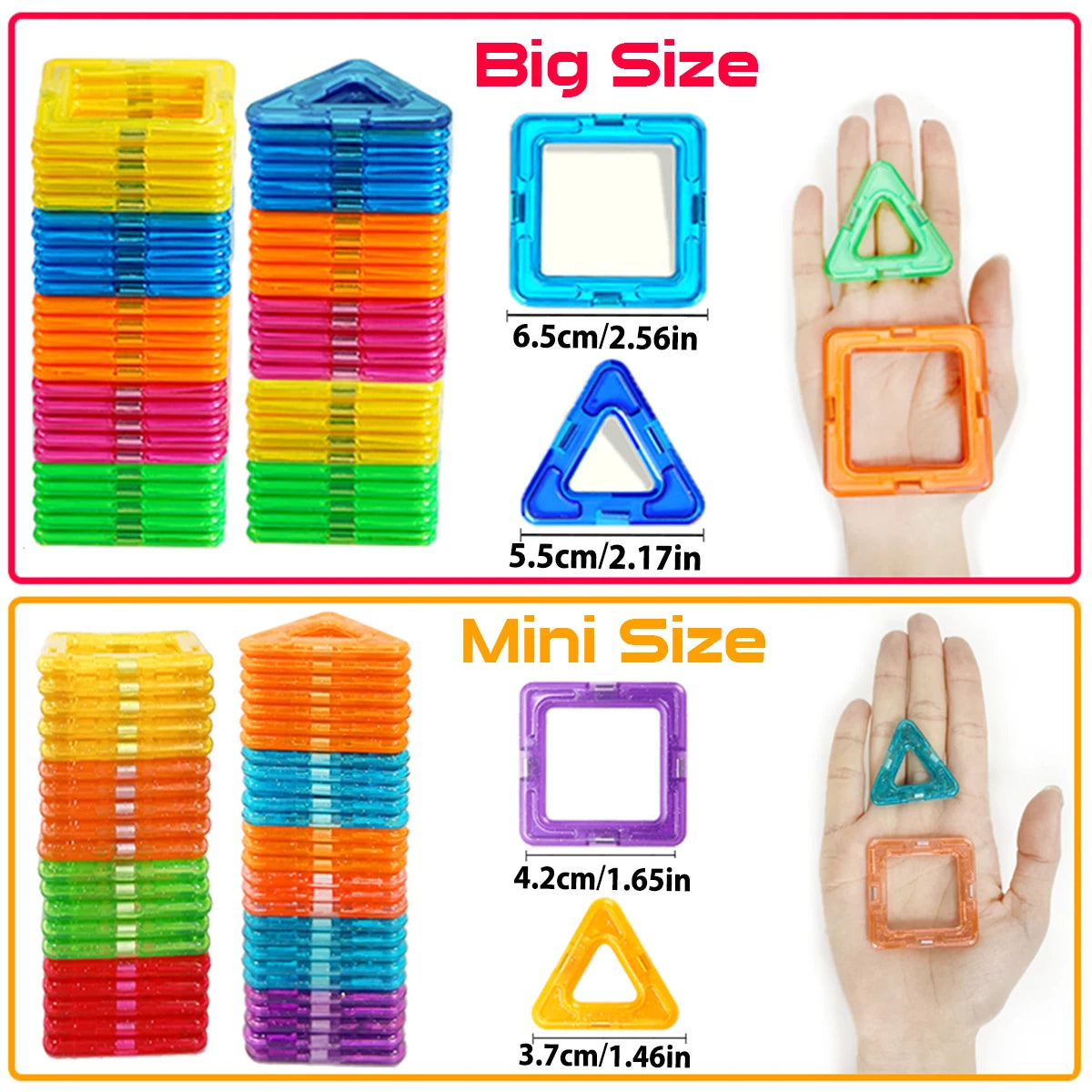 Magnetic Building Blocks Big Size and Mini Size DIY Magnets Toys for Kids Designer Construction Set Gifts for Children Toys ALPENZO