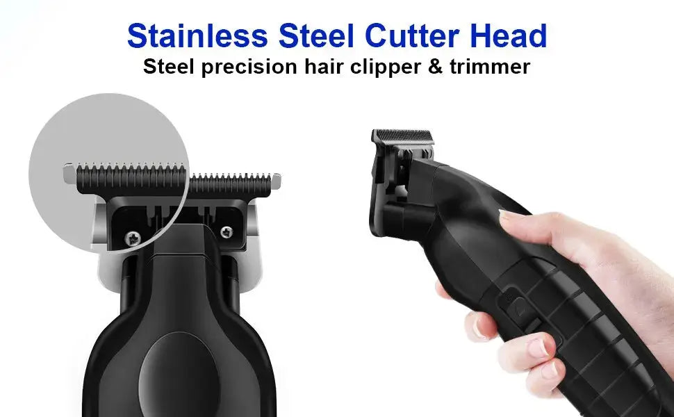 KEMEI Black Hair Clippers for Men Cordless Clippers for Hair Cutting Professional Barber Clippers USB Rechargeable Wireless Hair - ALPENZO