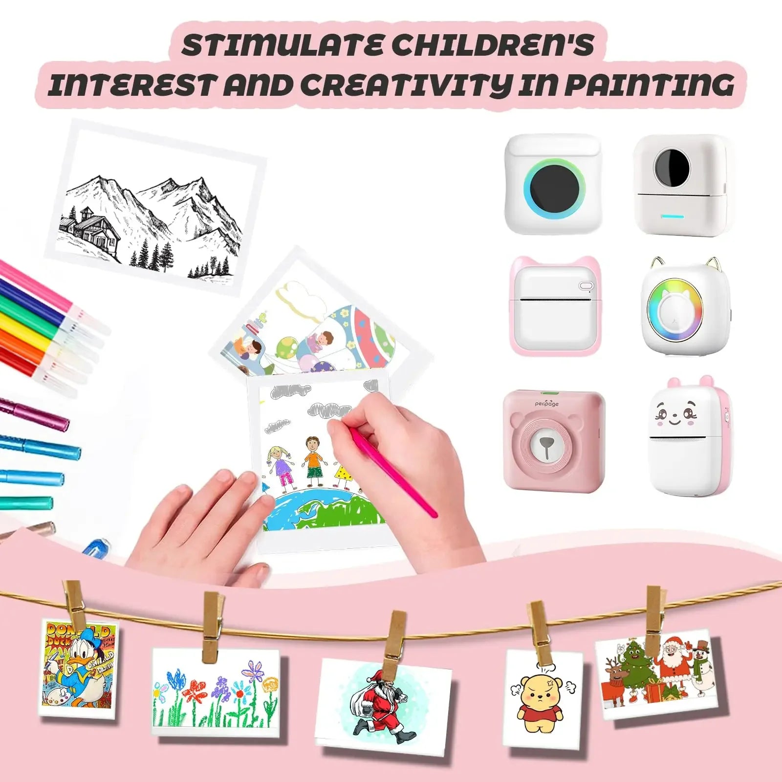 Thermal Printer Paper Rolls for Mini 10 Rolls 2.2in x 19ft  Pocket Printer White Colors Sticky Receipt Paper Rolls POS Papers ALPENZO