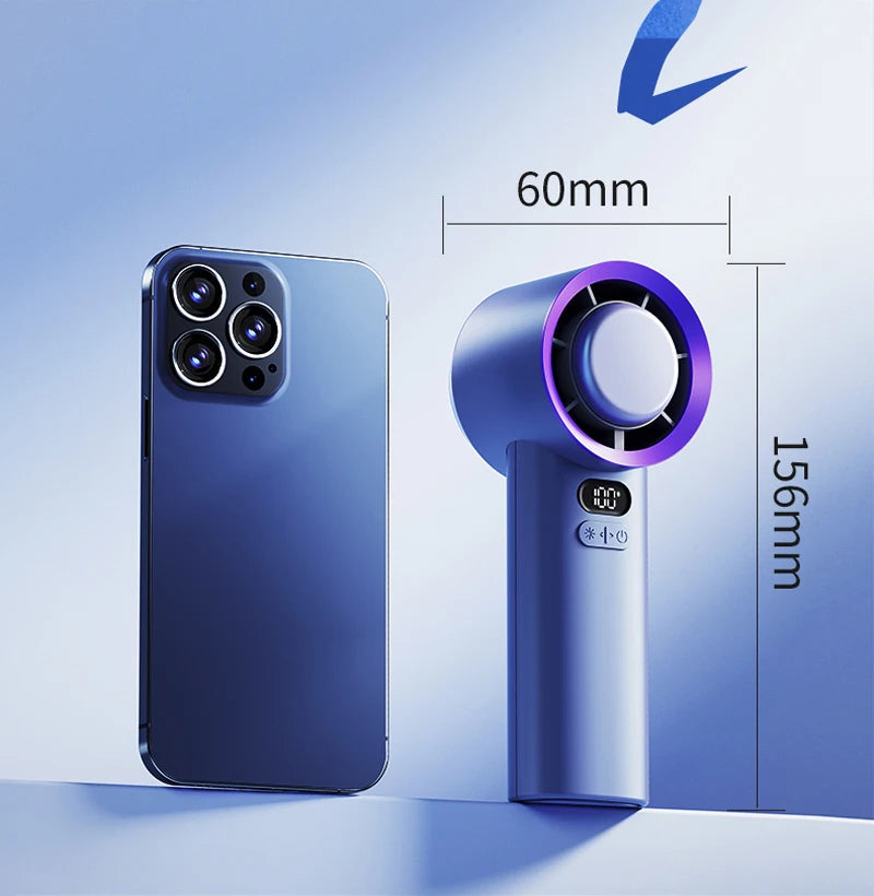 KINSCOTER Portable Handheld Turbo Fan 100 Wind Speeds Adjustable Mini Personal Fan Battery Operated Electric Eyelash Fan ALPENZO