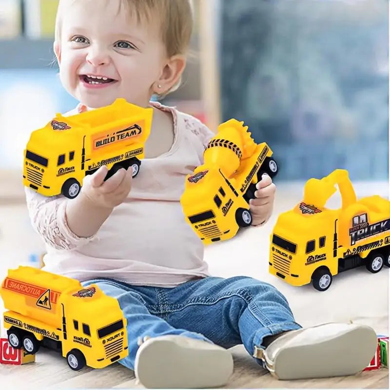 1 Pc Educational Cars Children Kid Pull Back Toy Warrior Engineering Vehicle Model Four Mini Cars ALPENZO
