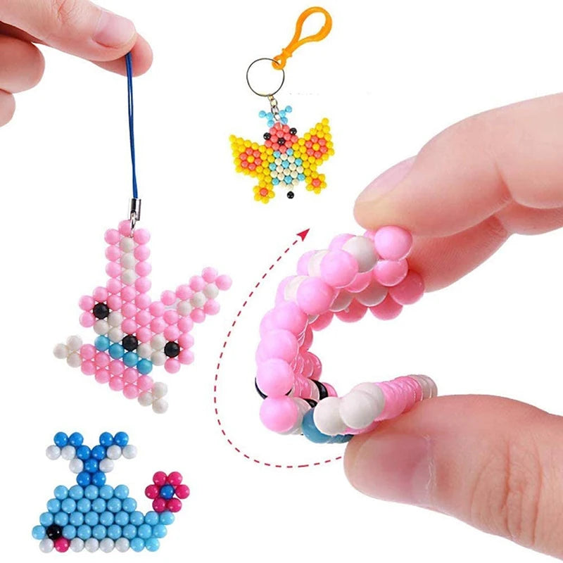 Handmade Magic Water Fuse Beads Creative Beads DIY Art Crafts Toys Magic Water Sticky Beads Sensory Toys Set with Accessories ALPENZO