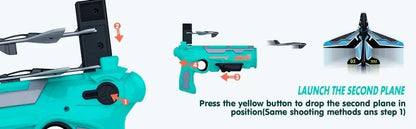 Ejection Aircraft Shooting Game Outdoor Parent-child Sports Toy Boy Gifts Shooting Aircraft Set Plastic Airplane Toys for Kids ALPENZO