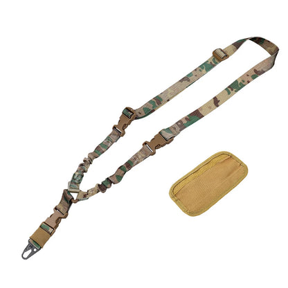 Tactical Gun Single Point Sling Adjustable Bungee Rifle Shoulder strap length for Airsoft Hunting Accessories Strap M4 with pad