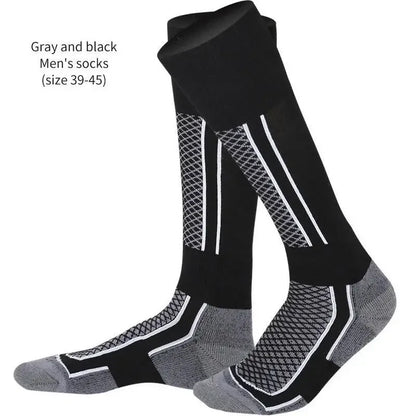 DIZETION 1 Pair Winter Warm Thickening Ski Stockings Hiking Socks For Women Men Children Outdoor Anti-Cold High Sports Stockings