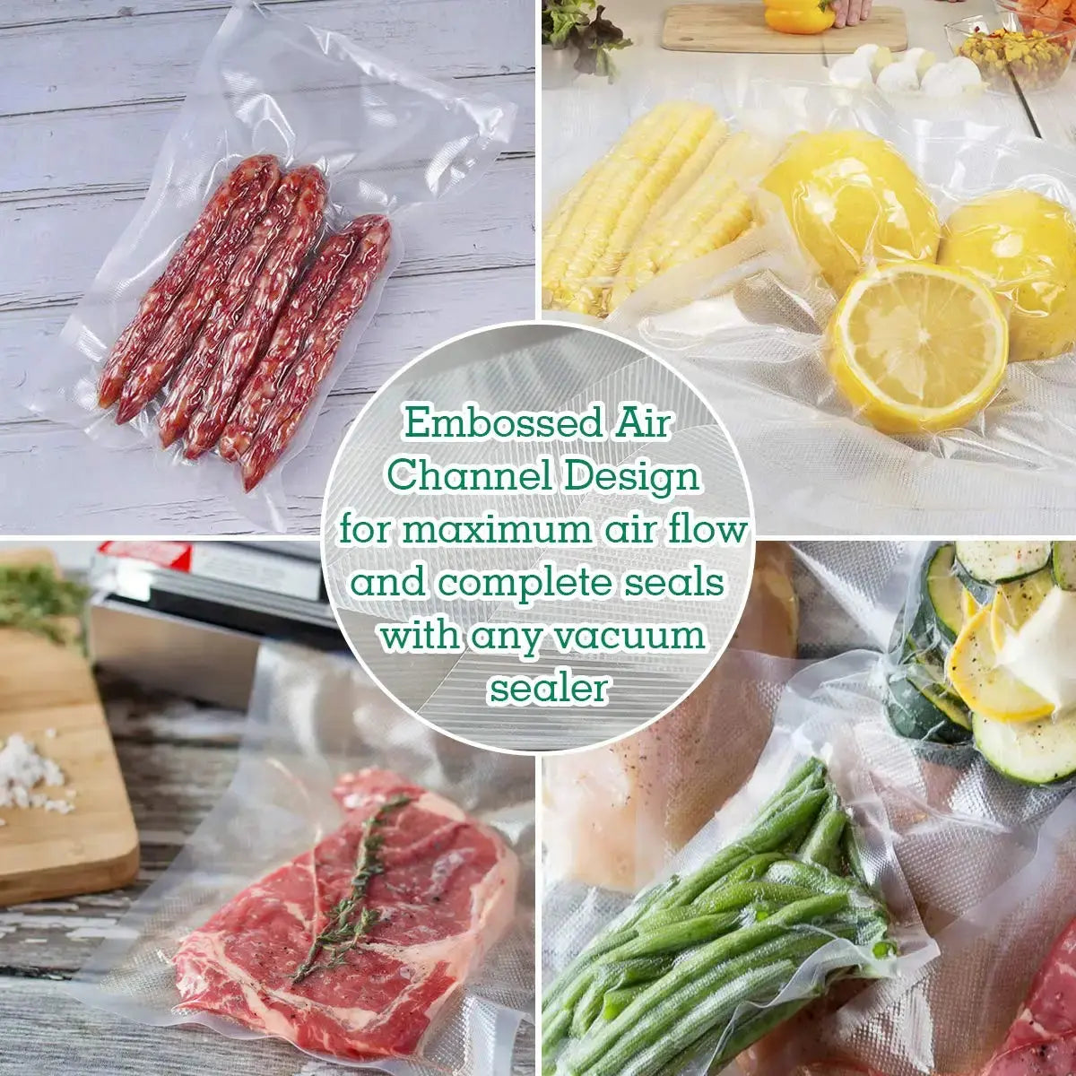 1 Roll 300CM Vacuum Seal Bags For Food, Food Saver Bags Rolls, Household Vacuum Packing Bag, Vacuum Sealer, Vacuum Storage Bags - ALPENZO