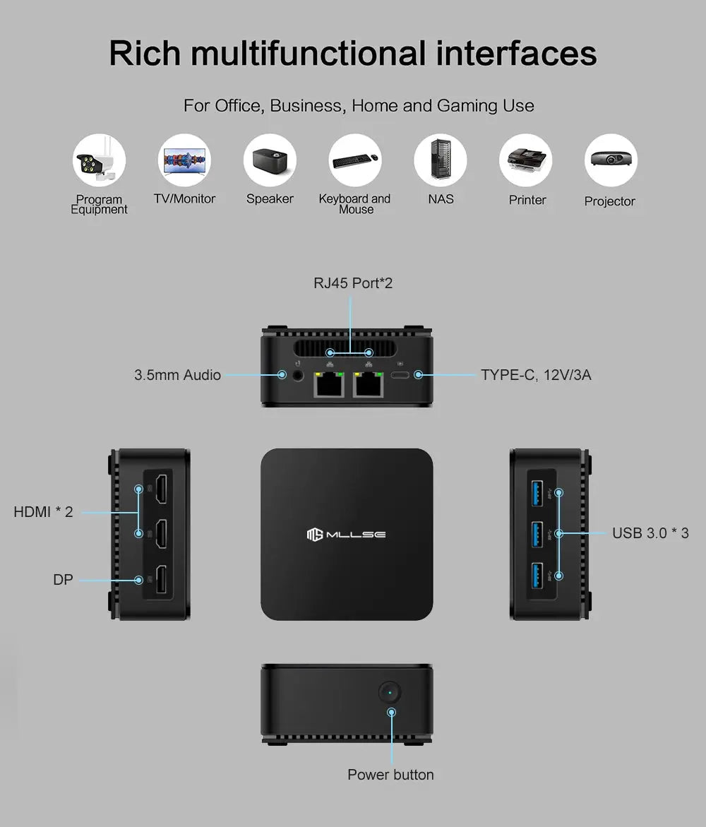 MLLSE G2 Mini PC Windows 11 Pro Alder Lake N100 Intel 12th DDR5 12GB RAM 512GB SSD WiFi 6 BT5.2 Desktop Computer Mini Pc Work - ALPENZO