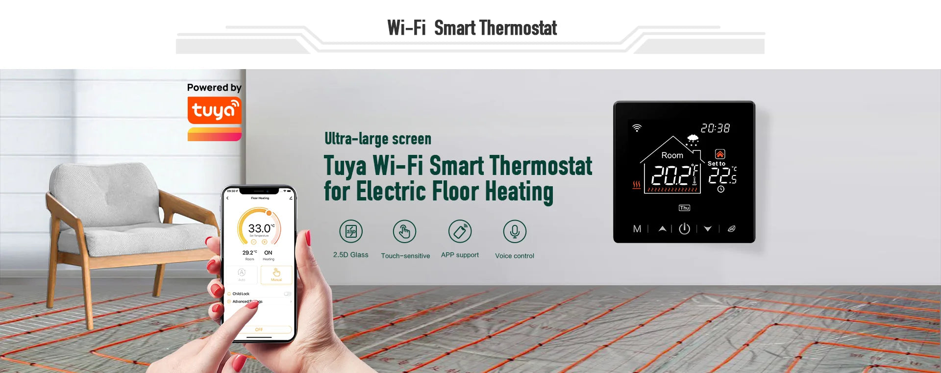Tuya Smart Home Wifi Room Thermostat For Underfloor Heating Smart Thermostat for Gas Boiler 220V Temperature Controller Alexa - ALPENZO