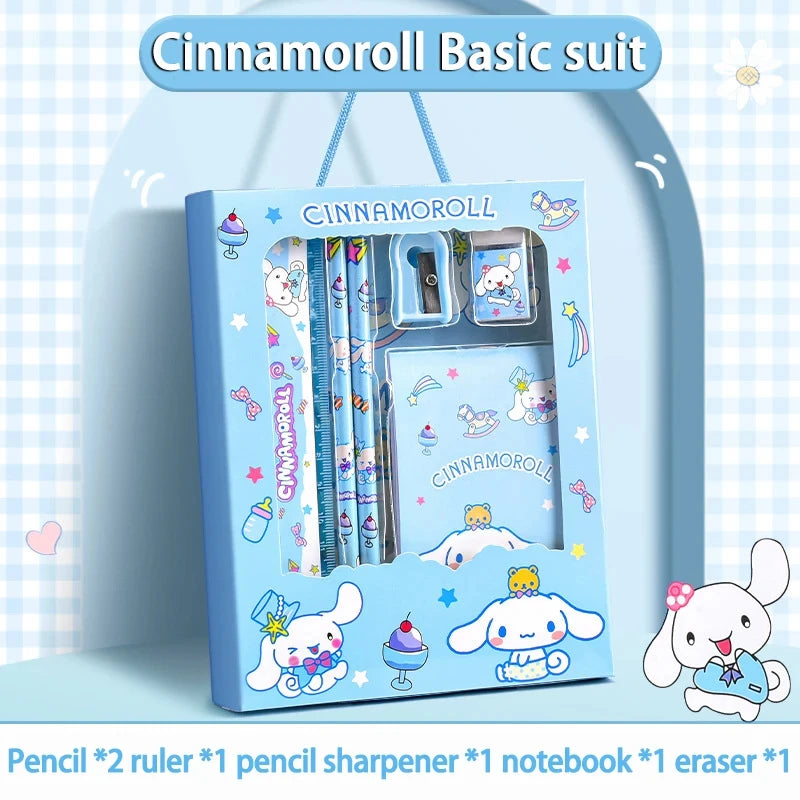 Sanrio Kuromi Melody Cinnamoroll Stationery Gift Box Girls Primary School 12-Piece School Supplies for Children Kawaii New Hot ALPENZO