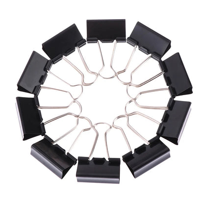 10pcs/lot Black Metal Binder Clips 19mm/ 25mm/ 32mm Notes Letter Paper Clip Office Supplies Binding Securing ALPENZO