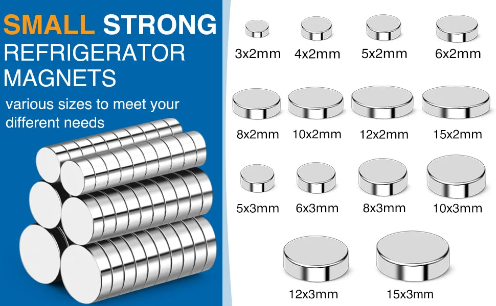 Super Strong Neodymium Disc Magnets Powerful Rare Earth Magnets for Fridge, DIY, Building, Scientific, Craft, and Office Magnets - ALPENZO