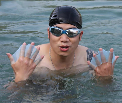 Silicone Swimming Fins Flipper Men Women Child Swim Pool Sport Professional Training Finger Hand Webbed Gloves Paddles Equipment