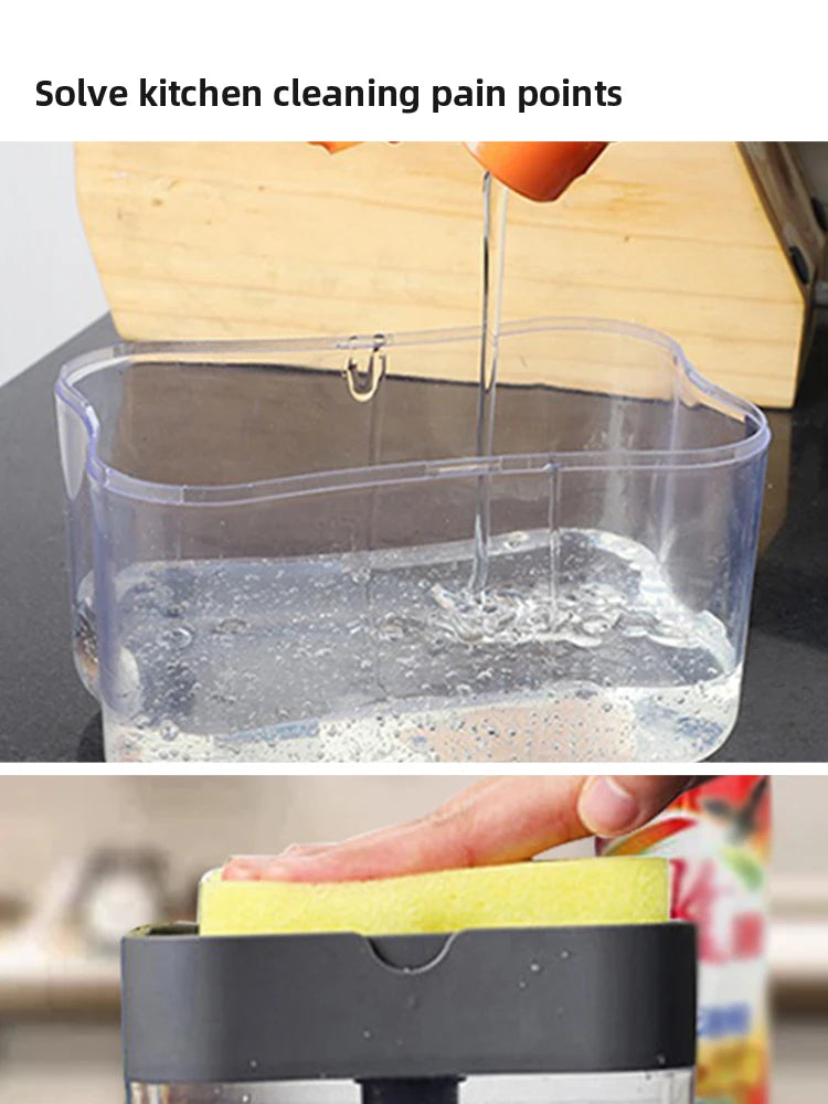 Kitchen Detergent Press Portable Soap Dispenser Pak Clean Cloth Dishwashing Pot Soap Dispenser Cleaning Tool - ALPENZO
