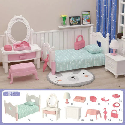 miniature items dollhouse furniture accessories living room bedroom supermarket shopping games family interaction doll kids toys ALPENZO