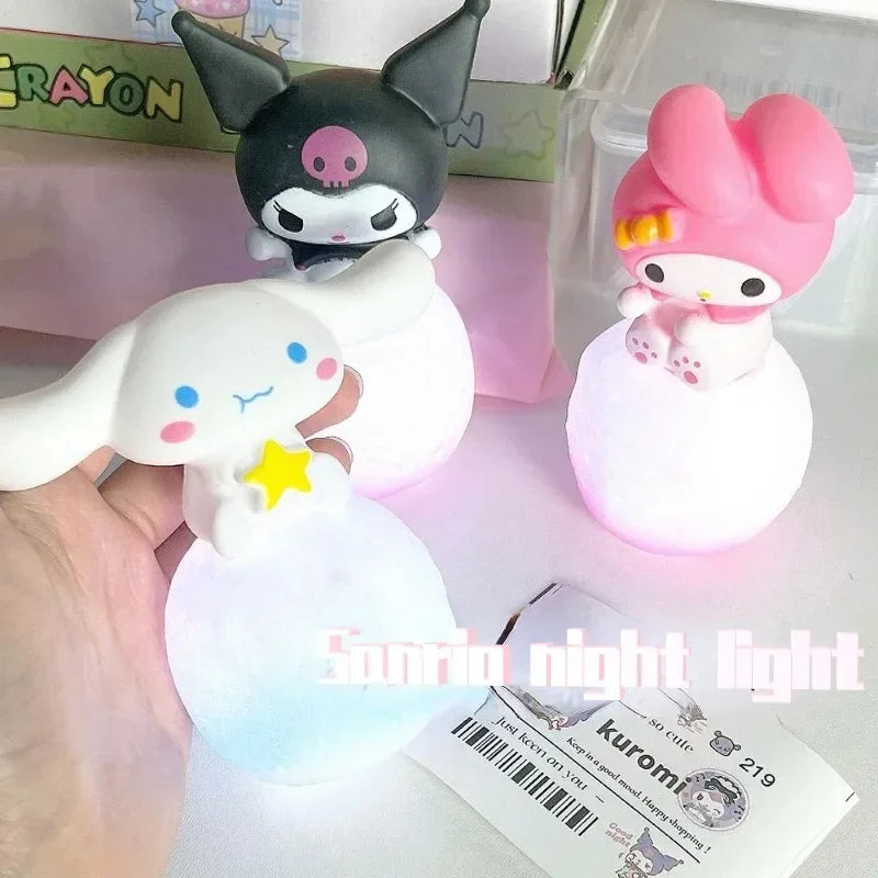 Sanrio Hello Kitty Night Light Luminous Children's Toy Bedside Lamp Anime Cartoon Kuromi Cinnamoroll Cute Children's Gift Gift ALPENZO