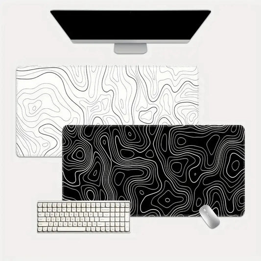 Large Extended Gaming Mouse Pad with Non-Slip Rubber Base,Topographic Design,for Full Desk Keyboard and Mouse Support ALPENZO
