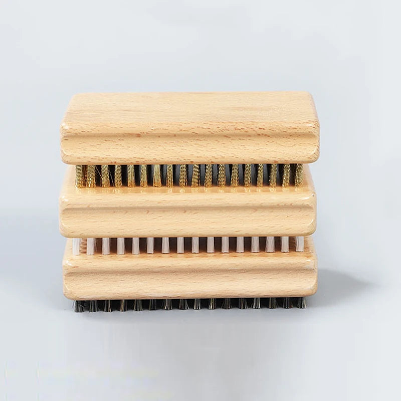 NEW 1PC Wooden Handle Brass/ Nylon/ Horsehair Ski Waxing Brush Snowboard Maintenance Tool
