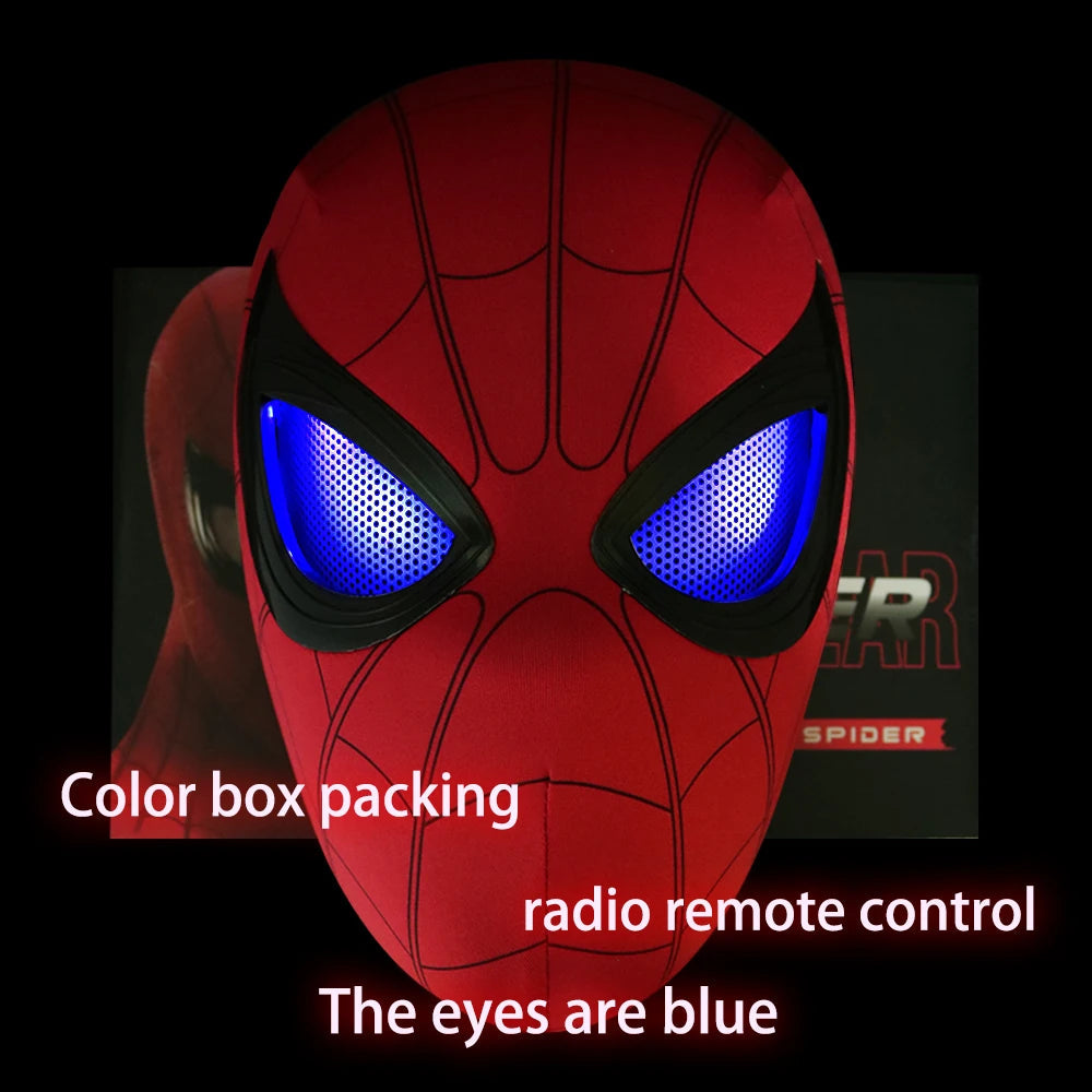 Spiderman Mask Eyes Movable Remote Control Peter Parker Spiderman toys children  Halloween Cosplay Costume Mask Christmas Gifts ALPENZO