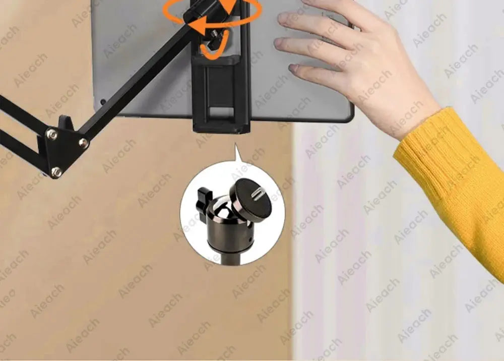 Tablet Holder for Bed with Long Metal Arm iPad Stand Tablet Bracket 360° Rotating Bed Phone Mount for 4.5~12.9 inch Phone Tablet - ALPENZO