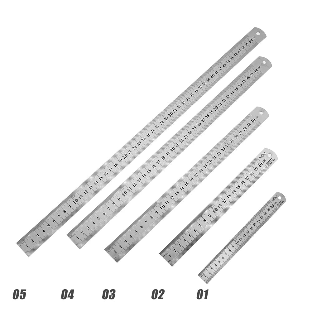 Stainless Steel Metal Straight Ruler Precision Double Sided Precision Measuring Tool Scale Metric Ruler Accessories 15-40cm ALPENZO