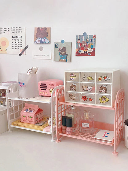1PC High Appearance Horizontal Desktop Storage Shelf Simple Multi-storey Dormitory Storage Shelf Computer Office Available ALPENZO