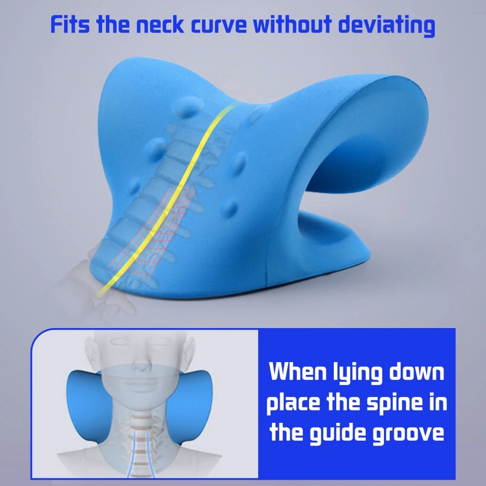 Cervical Neck Shoulder Stretcher Massage Pillow Traction Device Muscle Relaxation Relieve  Pain Cervical Spine Correction - ALPENZO