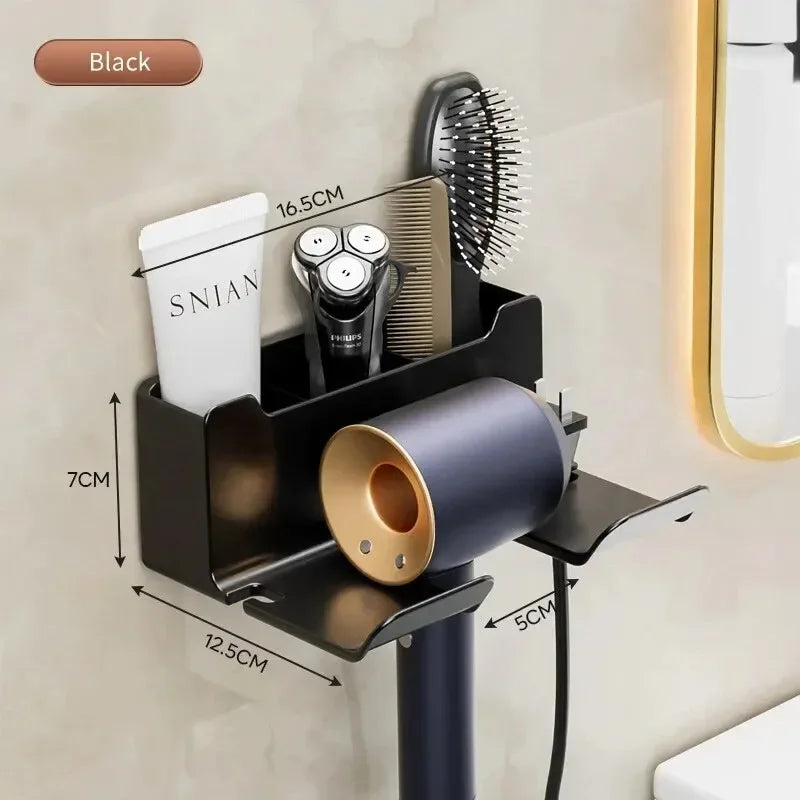 1 Pcs Hair Dryer Holder Wall Dryer Cradle Straightener Stand Hairdryer Organizer Box Plastic Hair Dryer Stand Bathroom Organizer - ALPENZO
