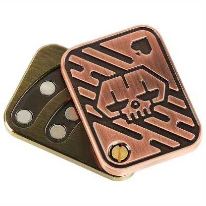 KK AA Fidget Slider Metal Skull Push Slider Stress Relief Toy Anti Stress EDC Top Spinning Poker Toys  Adults Gifts ALPENZO