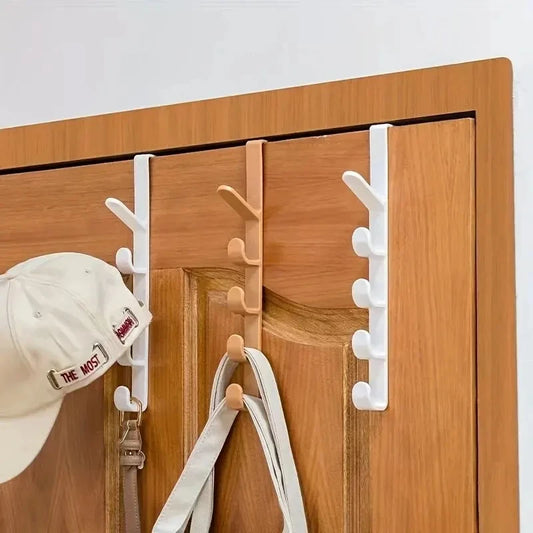 1pc Bedroom Door Hanger Clothes Hanging Rack Over The Door Plastic Home Storage Organization Hooks, Purse Holder For Bags Rails - ALPENZO