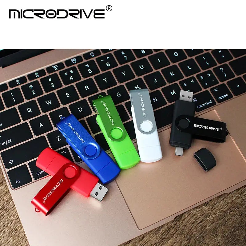 Metal USB Flash Drive 128GB 64GB 32GB High Speed 16GB 8GB Pen Drive Smart Phone  OTG  2 IN 1 Memoria Usb Stick Type C Usb 2.0 - ALPENZO