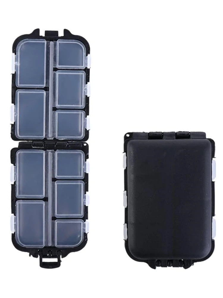 Fishing Tackle Box Portable Case Hooks Lure Baits Storage Box Containers For Storing Swivels Jigs Hooks Sinker,10 Compartments