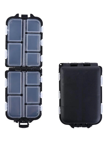 Fishing Tackle Box Portable Case Hooks Lure Baits Storage Box Containers For Storing Swivels Jigs Hooks Sinker,10 Compartments