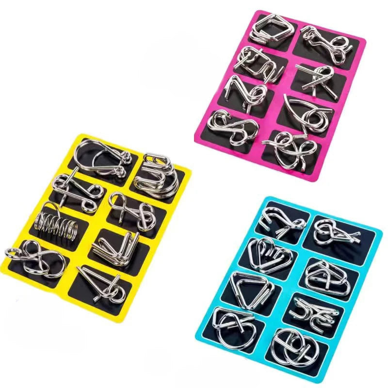 Nine link Metal Children's Puzzle Toy Adult Ieisure Stress Reducing Intelligence Buckle 8-piece Set With Detachable Buckle ALPENZO