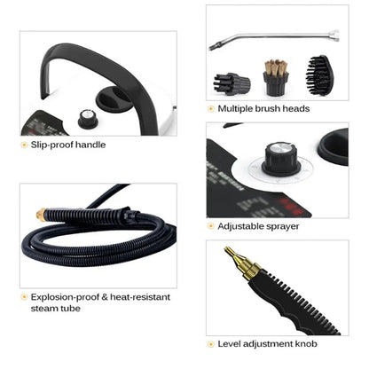 Steam Cleaner High Temperature Sterilization Car Steaming Cleaner Air Conditioning Kitchen Hood Home  110V US Plug /220V EU Plug - ALPENZO