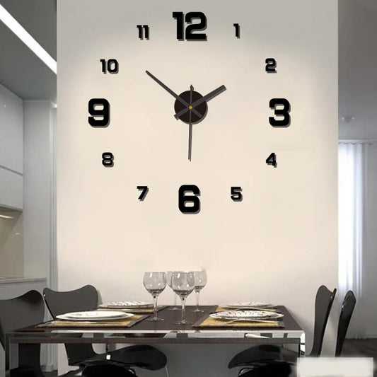 New 3D Acrylic Mirror Wall Clock Sticker for 40CM Fashion DIY Quartz Clocks Watch Home Decoration Living Room Stickers - ALPENZO