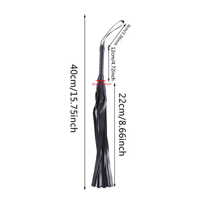 High Quality Pu Leather Pimp Whip Racing Riding Crop Party Flogger Hand Cuffs Queen Black Horse Riding Whip