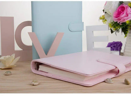 Macaroon Color A6/A5 PU Leather DIY Binder Notebook Cover Diary Agenda Planner Paper Cover School Stationery ALPENZO