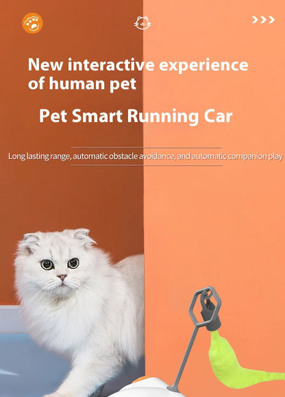 Smart Interactive Cat Toy Car Auto-Running Pet Vehicle with Obstacle Detection Durable for Indoor Cats Play - ALPENZO
