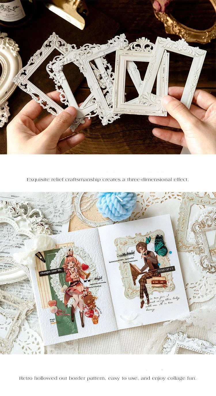 Mr.Paper 10 Sheets/Set, Hollow Relief Design Cardstock, European Architectural Modeling, Retro Style, DIY Creative Materials ALPENZO