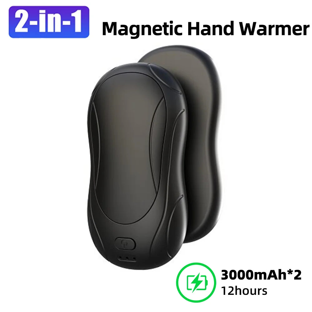 2Pack Magnetic Rechargeable Hand Warmers with 3 Heat Settings Pocket-Sized Light Sleek Stylish for Winter Outdoor/Skiing 2025NEW ALPENZO
