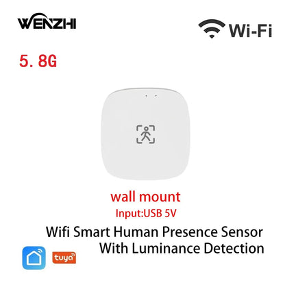ZigBee Wifi MmWave Human Presence Motion Sensor With Luminance/Distance Detection 5/110/220V Tuya Smart Life Home Automation - ALPENZO