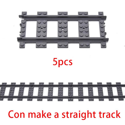 MOC City Train Rail Crossing Flexible Tracks Forked Straight Curved Rails Switch Building Block Bricks Creative DIY Toys ALPENZO