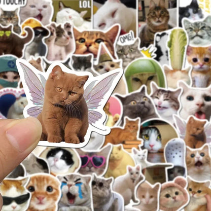 10/30/50PCS Kawaii Love Cat PVC Sticker Aesthetic Children's Korean Decoration Scrapbooking Stationery School Supplies for Kids ALPENZO