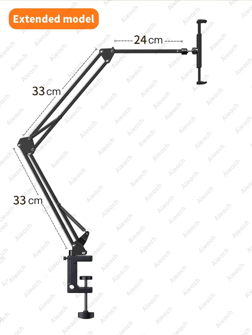Tablet Holder for Bed with Long Metal Arm iPad Stand Tablet Bracket 360° Rotating Bed Phone Mount for 4.5~12.9 inch Phone Tablet - ALPENZO