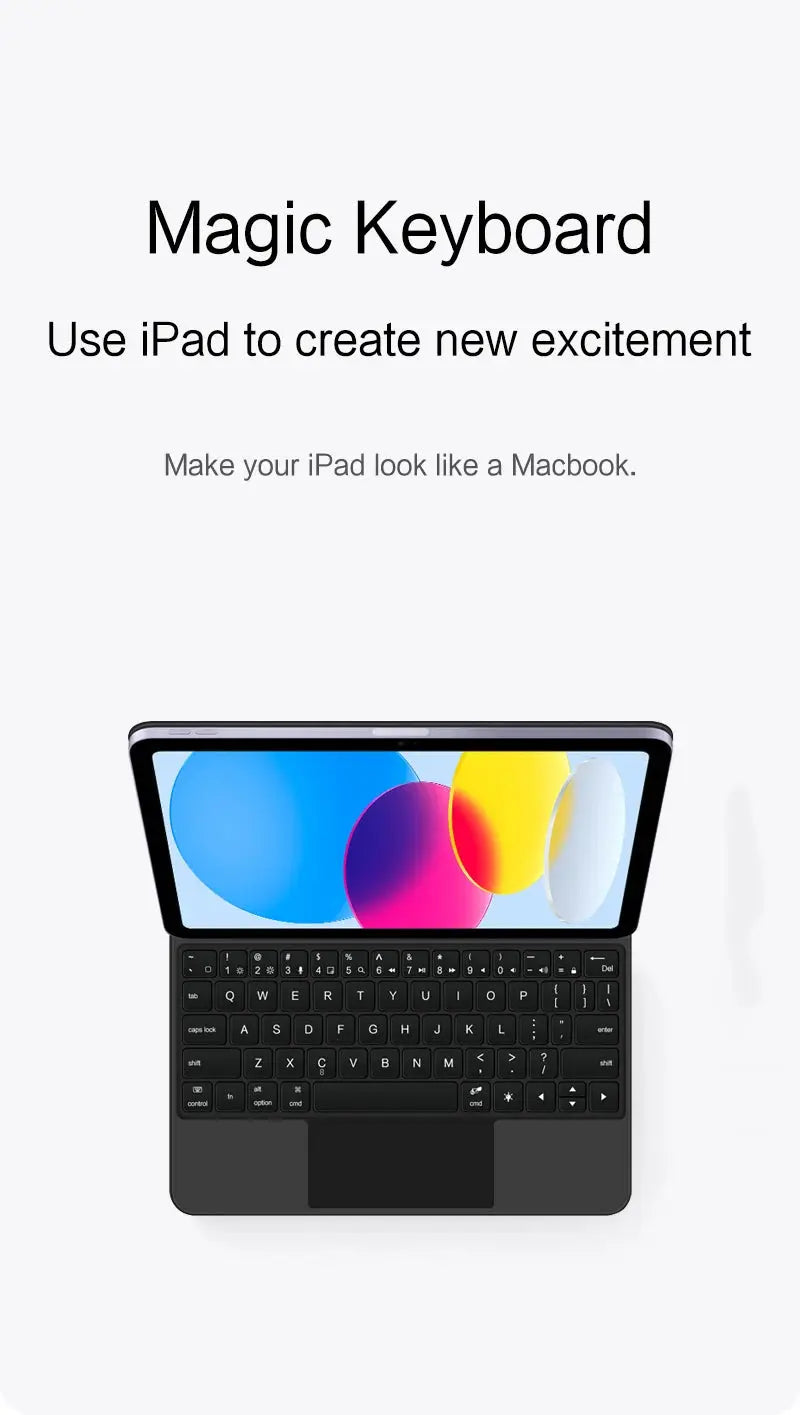 Magic Keyboard for iPad Pro 11 12.9 Air 4 Air 5 for iPad 10th Generation Pro 12.9 6th 5th 4th 3rd Gen Smart Cover Magnetic Case - ALPENZO