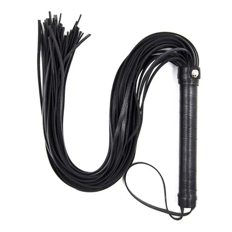 PU Leather Pimp Whip Racing Riding Crop Party Flogger Hand Cuffs Queen Black Horse Riding Whip Equipment